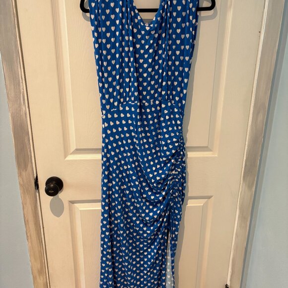 Free People Blue with White Hearts Maxi Dress - Picture 2 of 5